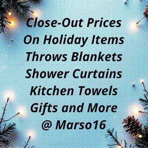 Close-Out Prices Christmas Throws Towels Shower Curtains Beauty Gifts & More NEW